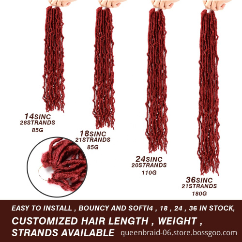 Nu Soft Faux Locs Crochet Hair 24 Inch Pre-Loop Faux Locs Crochet Braids African Roots Premium Fiber Synthetic Hair Extensions